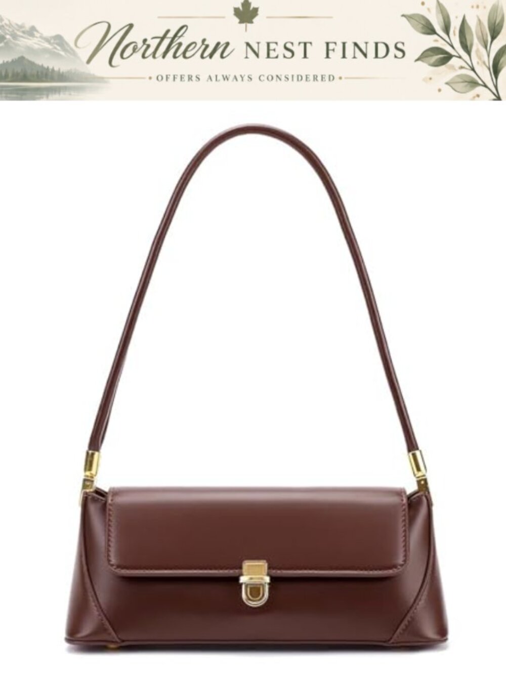 Small Shoulder Bag for Women PU Leather Mini Tote Handbag Purse Buckle
